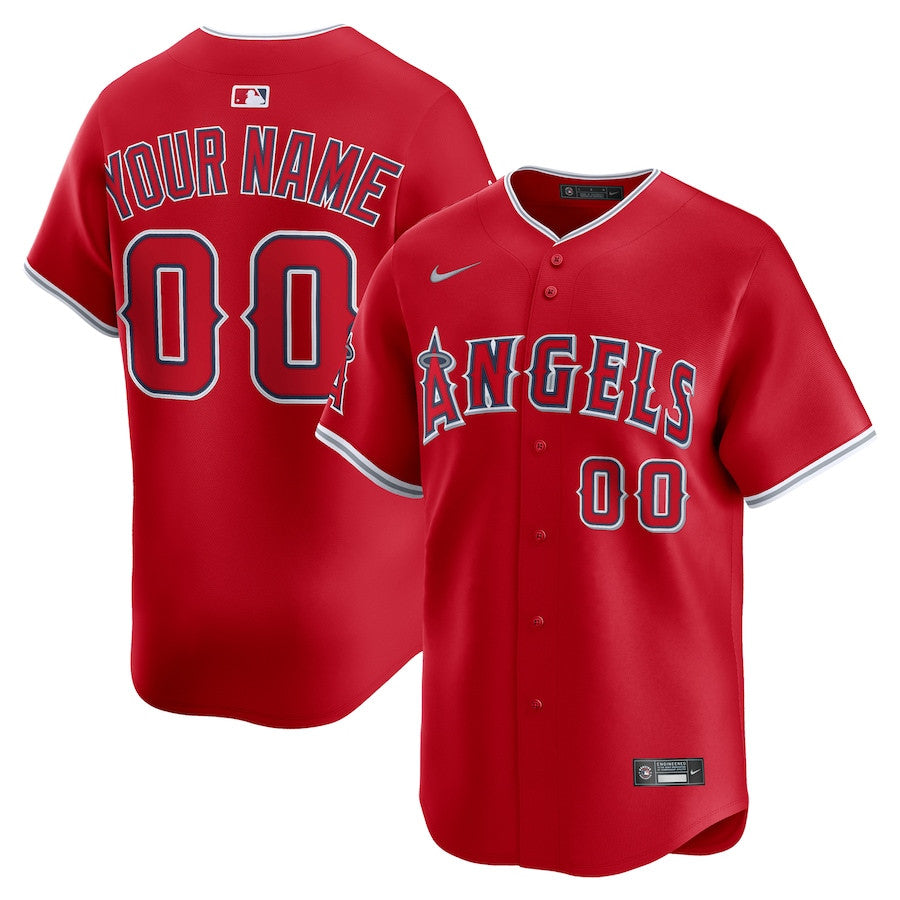 Custom Name Los Angeles Angels 2025 Alternate Limited Jersey - Red