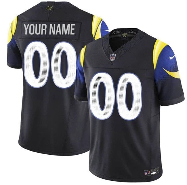Custom Name Los Angeles Rams 2025 "Rivalries" Game Jersey - Black