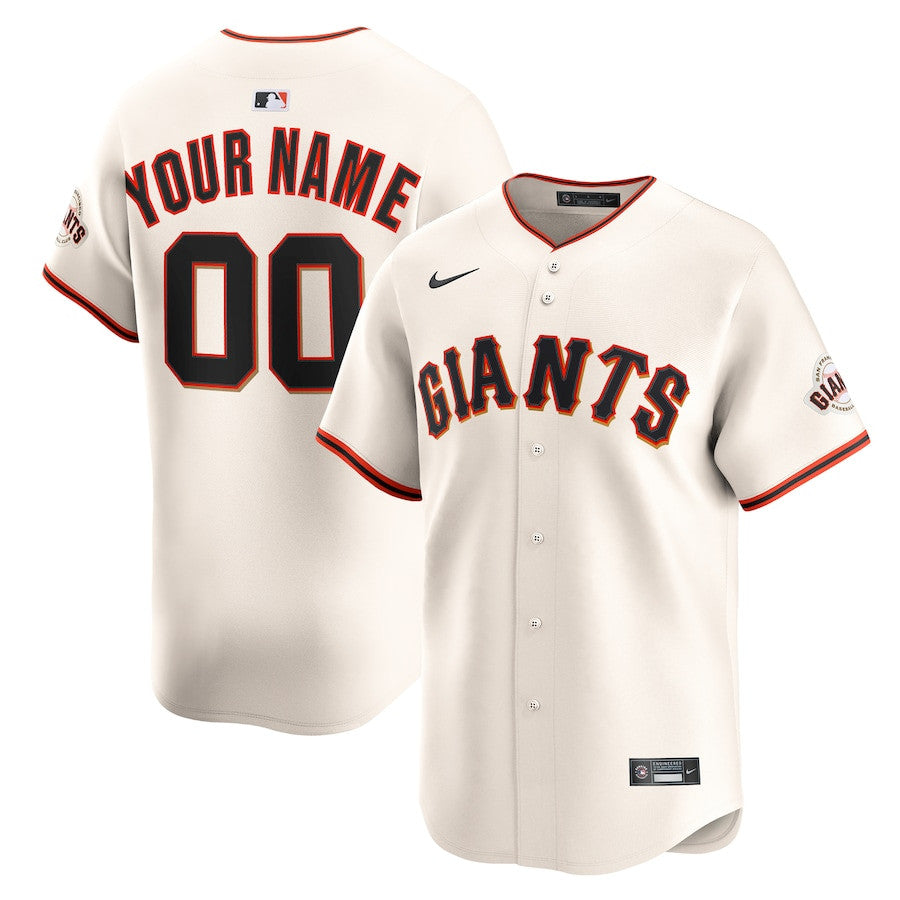 Custom Name San Francisco Giants 2025 Cream Home Limited Jersey - Cream
