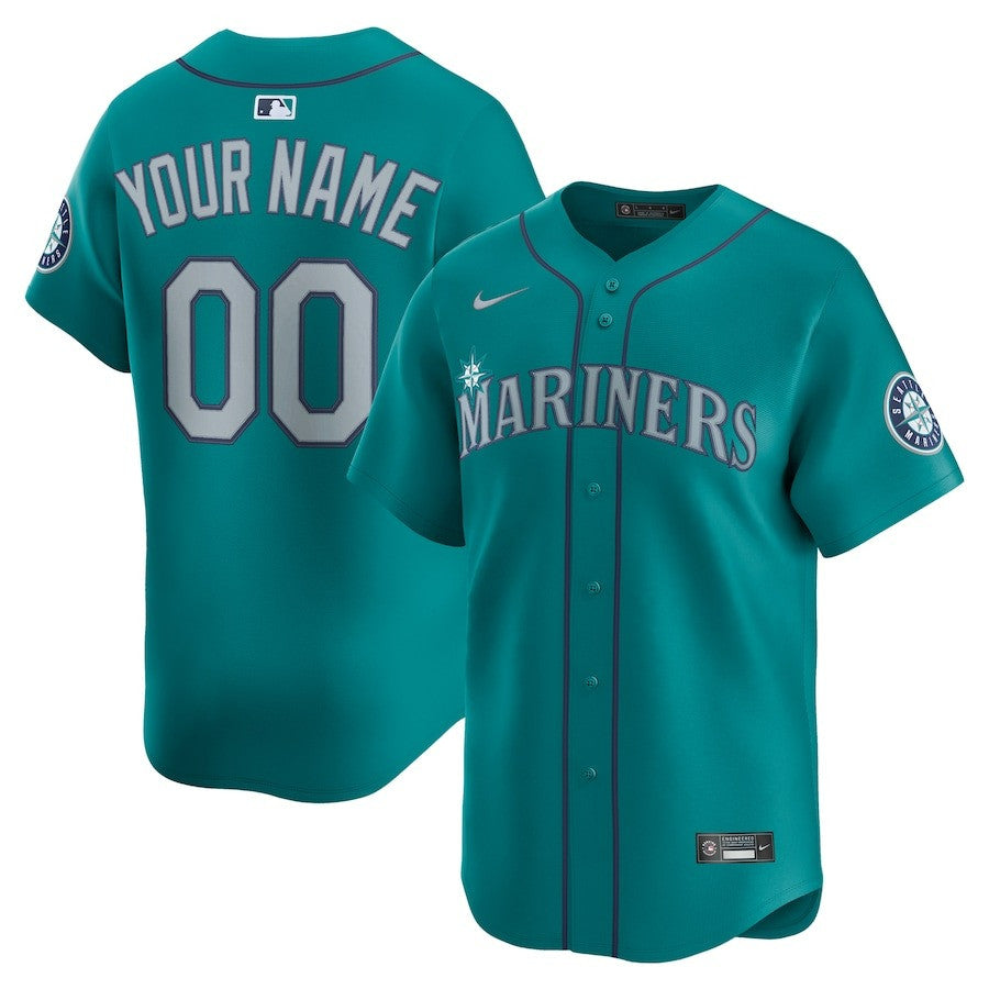 Custom Name Seattle Mariners 2025 Alternate Limited Jersey - Aqua