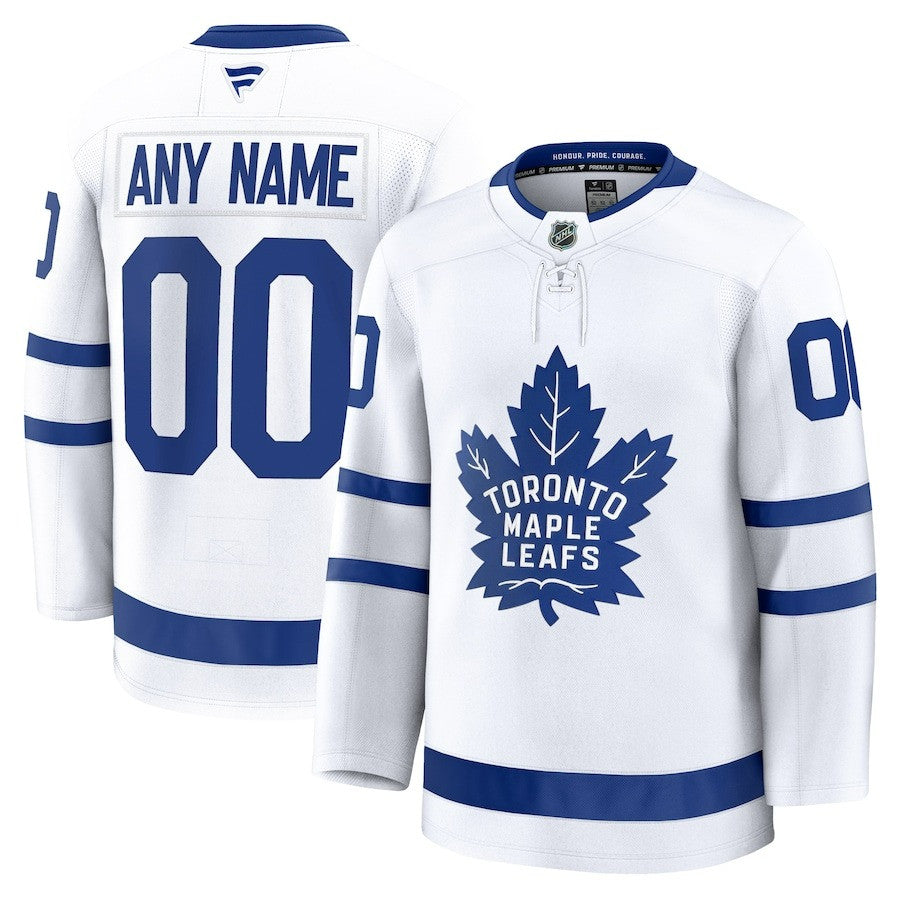 Custom Name Toronto Maple Leafs 2025 Away Premium White Jersey 1 Custom Name Toronto Maple Leafs 2025 Away Premium White Jersey
