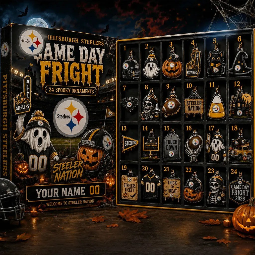 Custom Pittsburgh Steelers Halloween 2026 Advent Calendar 24 Spooky Ornaments Steelers Merch