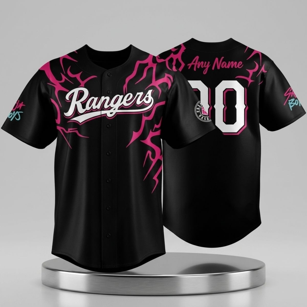 Custom Rangers Saja Boys KPop Demon Hunters Jersey Texas Rangers Merch Fan Apparel