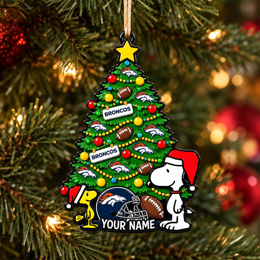 Custom Snoopy Peanuts X Denver Broncos Christmas Ornament Denver Broncos Merch Xmas Decor Ideas