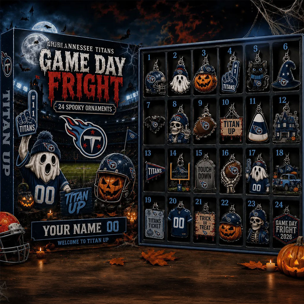 Custom Tennessee Titans Halloween 2026 Advent Calendar Spooky Ornament Titans Merch Fan Gifts