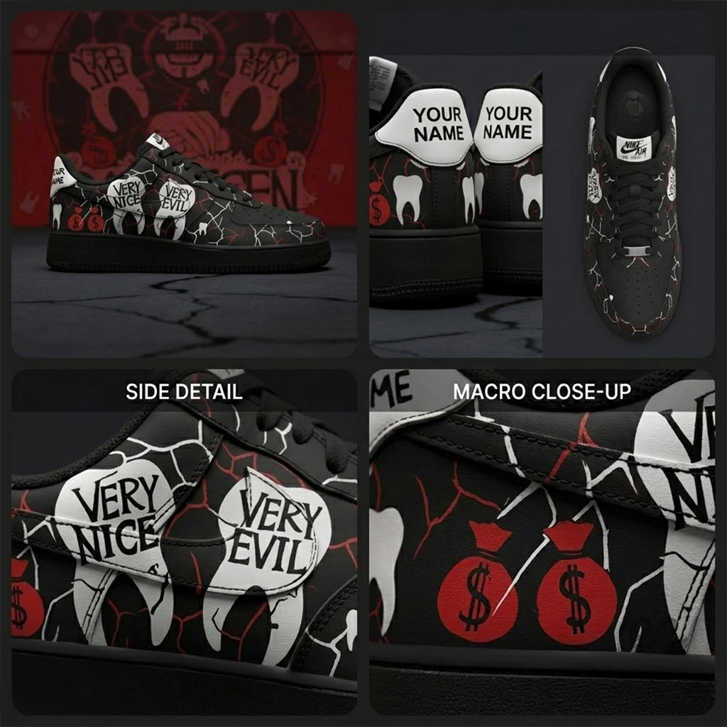 Custom Very Nice Very Evil Danhausen Cursed Nation WWE Air Force 1 Shoes Gift For Wrestling Fan