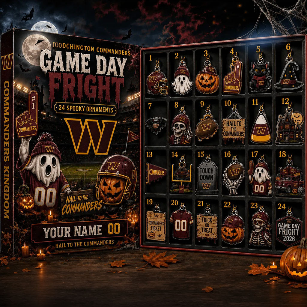 Custom Washington Commanders Halloween 2026 Advent Calendar Spooky Ornaments Commanders Merch