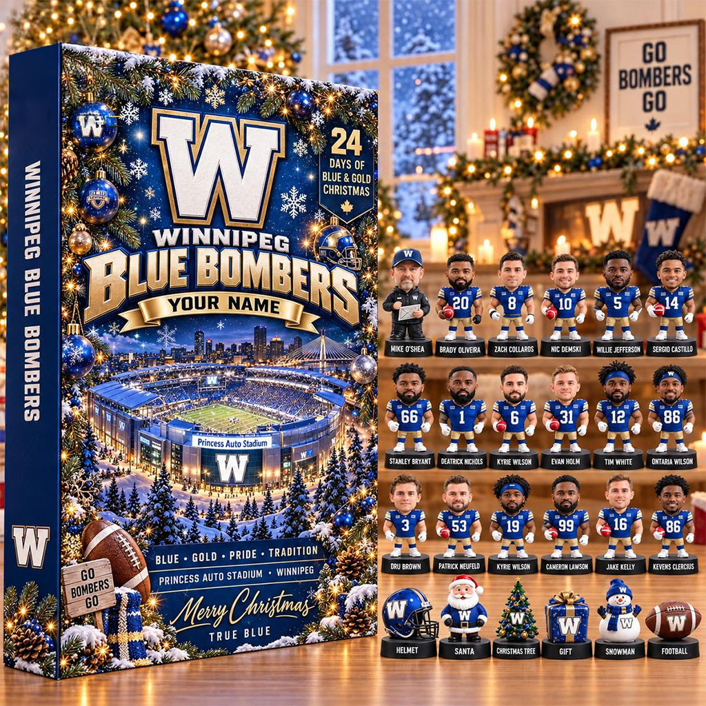 Custom Winnipeg Blue Bombers Advent Calendar - Christmas Ornaments Gift For Football Fans