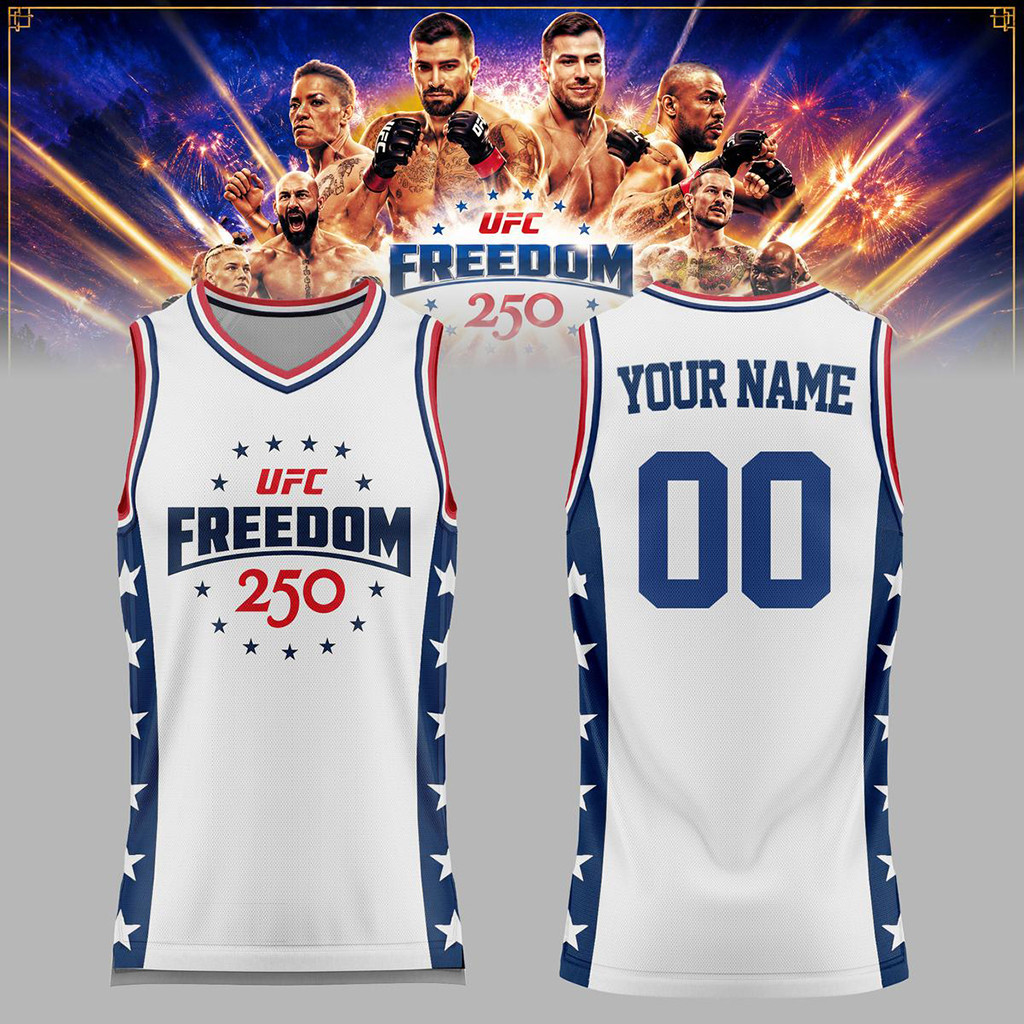 Customize UFC Freedom 250 White House Basketball Jersey UFC Freedom 250 Merch Gifts For Him