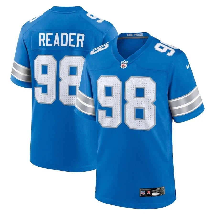 D.J. Reader Detroit Lions 2025 Player Game Jersey - Blue