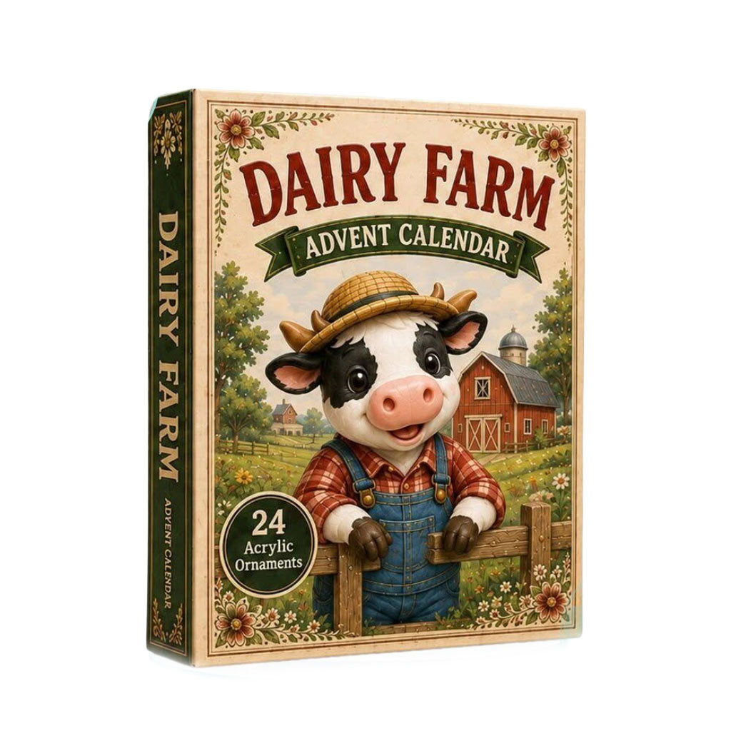 Dairy Farm Cow Advent Calendar 24 Acrylic Ornaments Cute Gift For Farmers