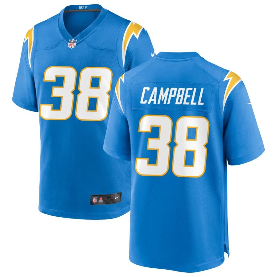 Dalevon Campbell Los Angeles Chargers 2025 Game Jersey - Powder Blue