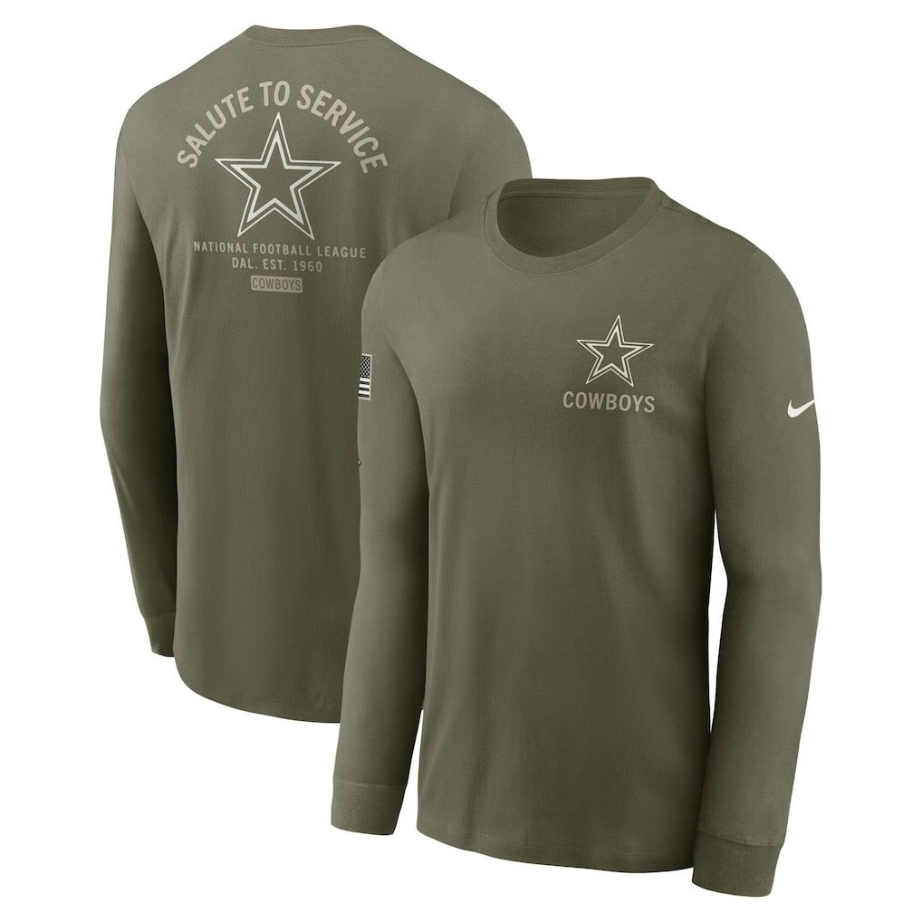 Dallas Cowboys 2025 Salute to Service Sideline Long Sleeve T-Shirt - Olive