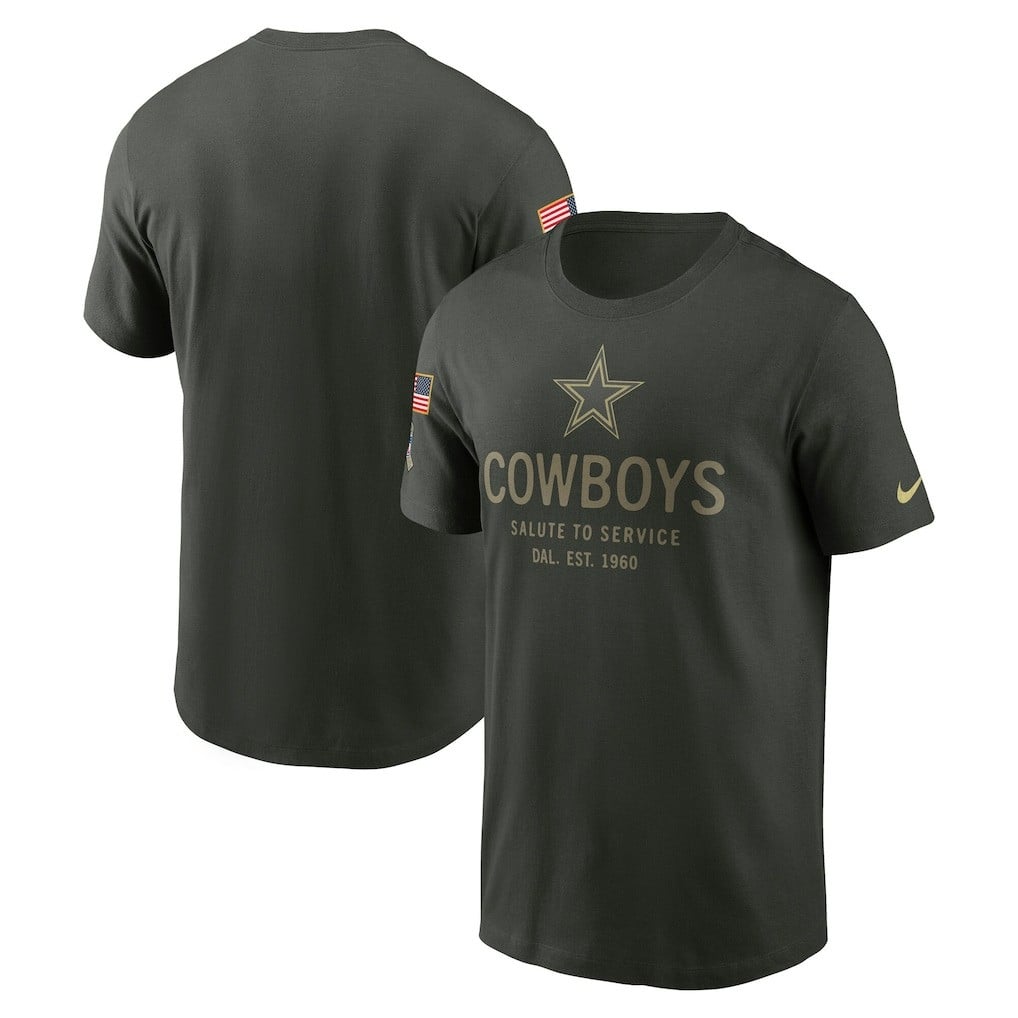 Dallas Cowboys 2025 Salute to Service Sideline Primary Edge Dri-FIT T-Shirt - Forest Green