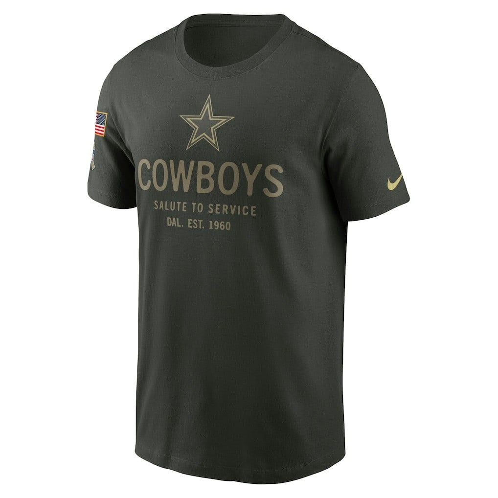 Dallas Cowboys 2025 Salute to Service Sideline Primary Edge Dri-FIT T-Shirt - Forest Green - Image 2