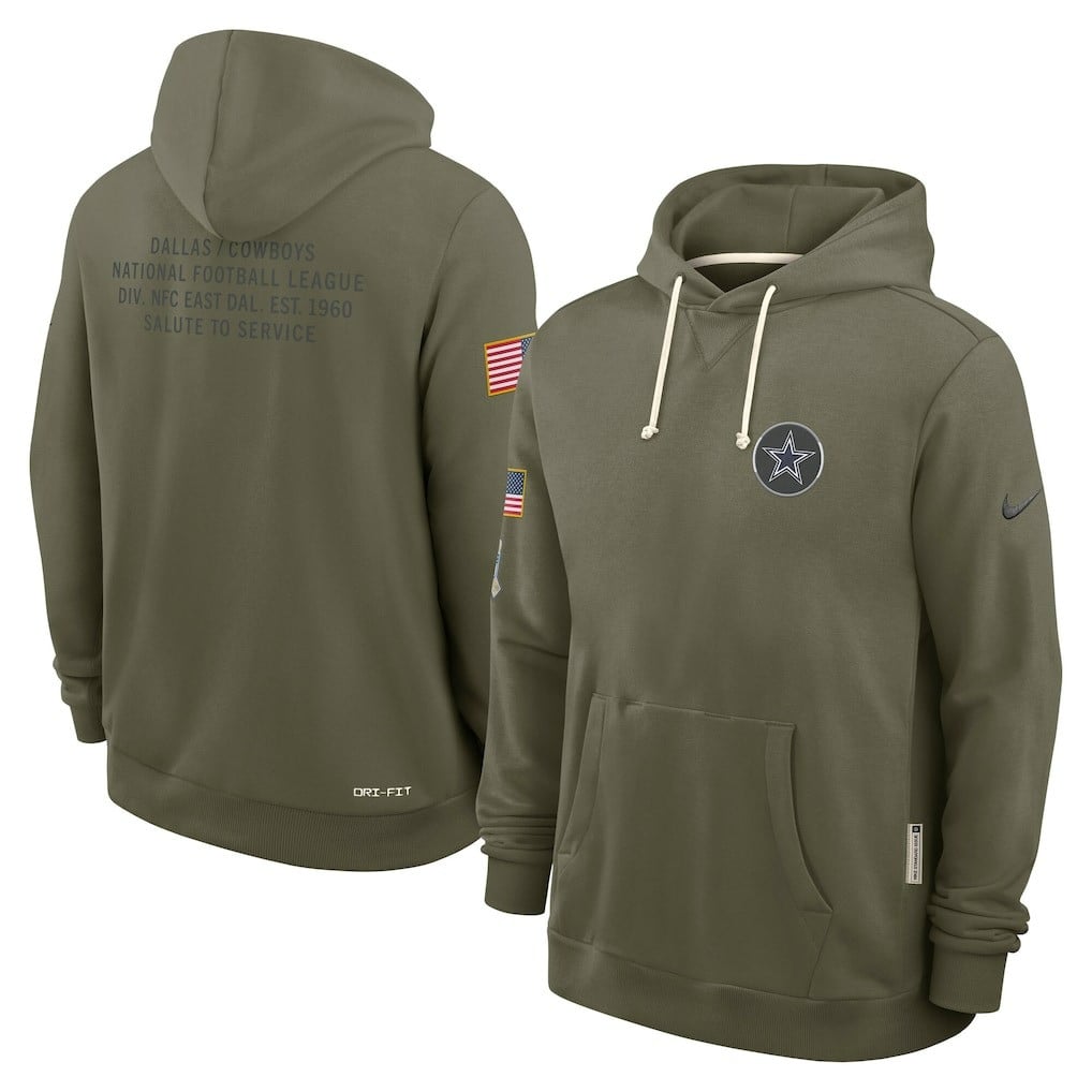Dallas Cowboys 2025 Salute to Service Sideline Standard Issue Dri-FIT Hoodie - Olive