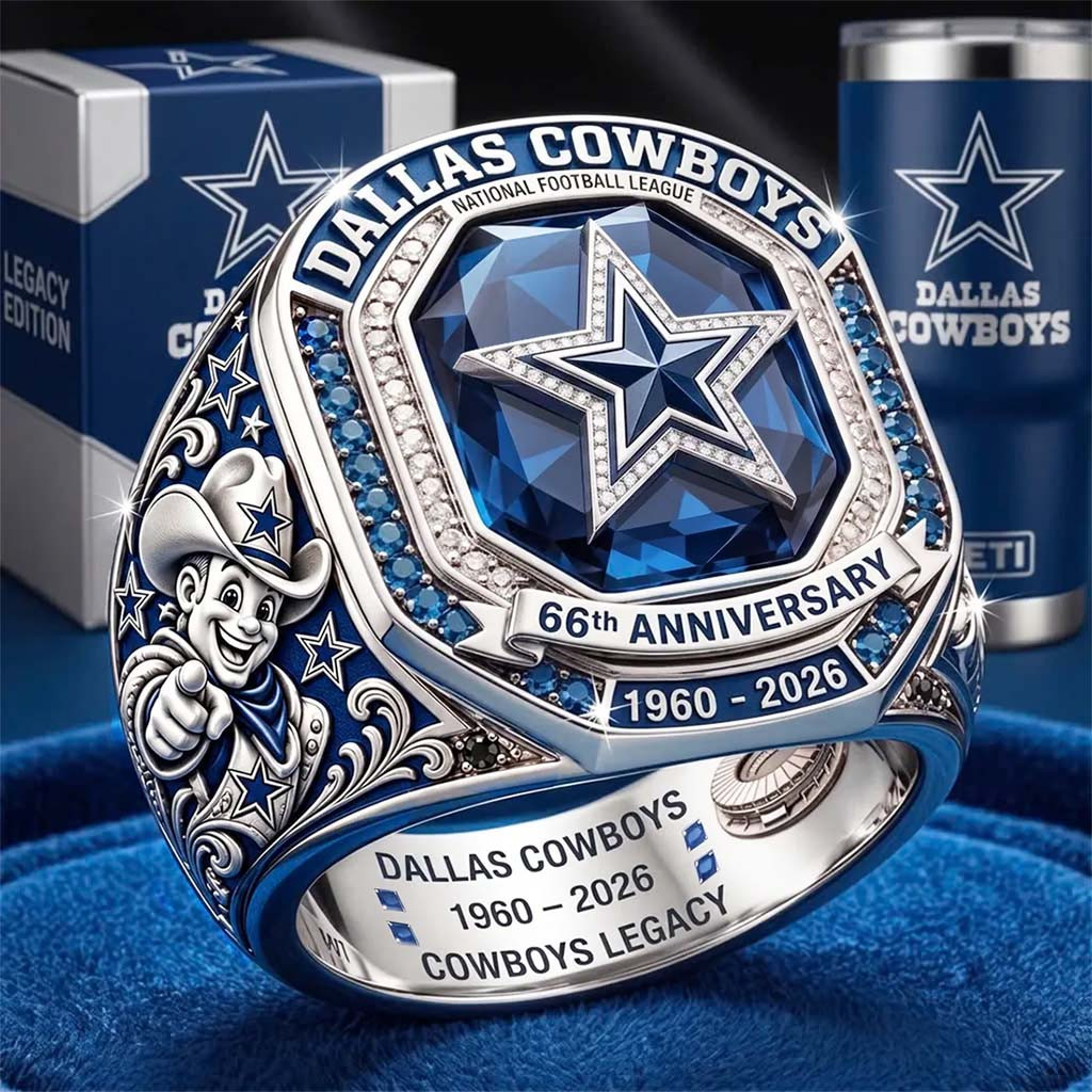 Dallas Cowboys 66th Anniversary Commemorative Ring Dallas Cowboys Merch Football Fan Gifts