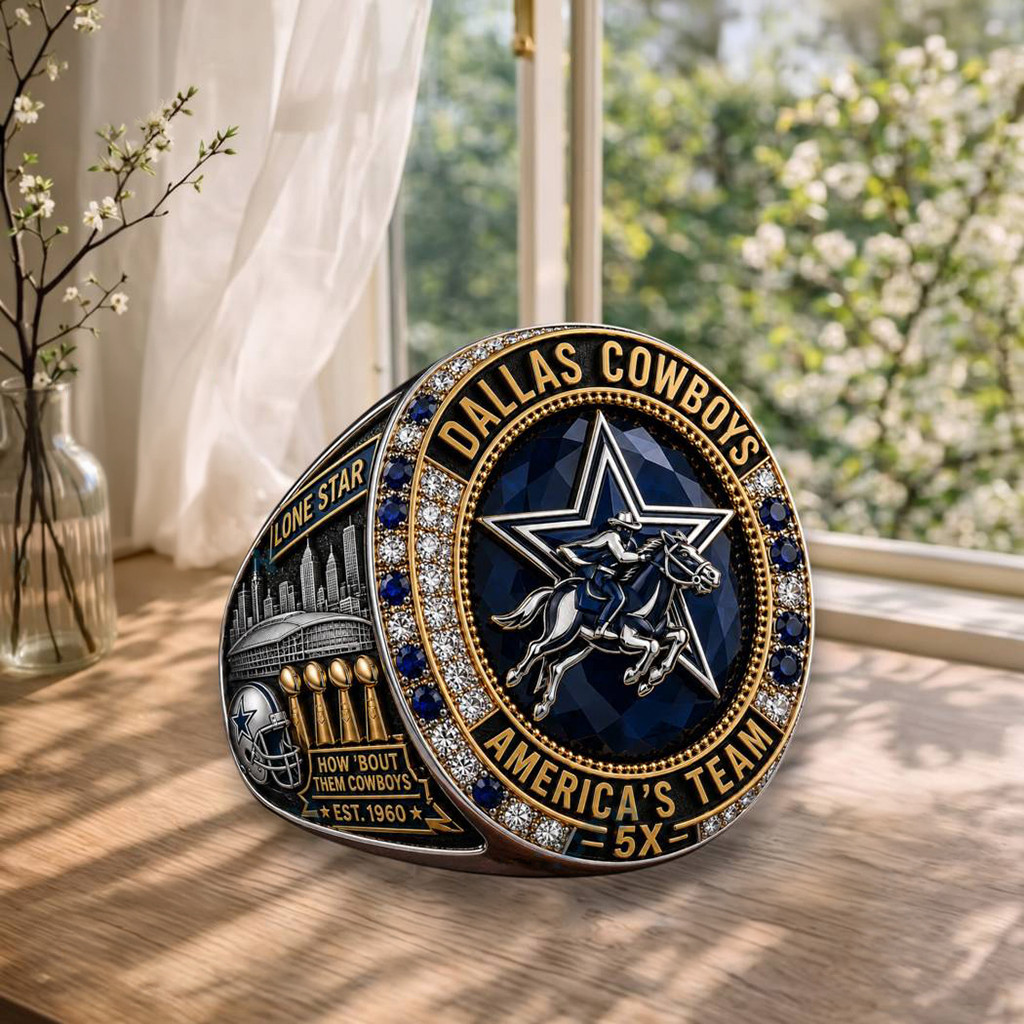 Dallas Cowboys America's Team 5x Ring Lone Star Dallas Cowboys Merch Gift For Football Lovers