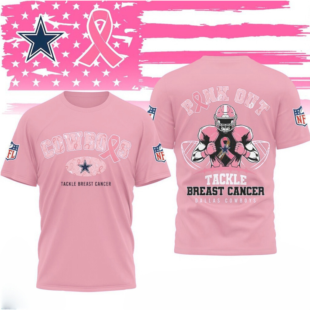 Dallas Cowboys Breast Cancer Awareness Pink Out T-Shirt Dallas Cowboys Merch Football Fan Gifts