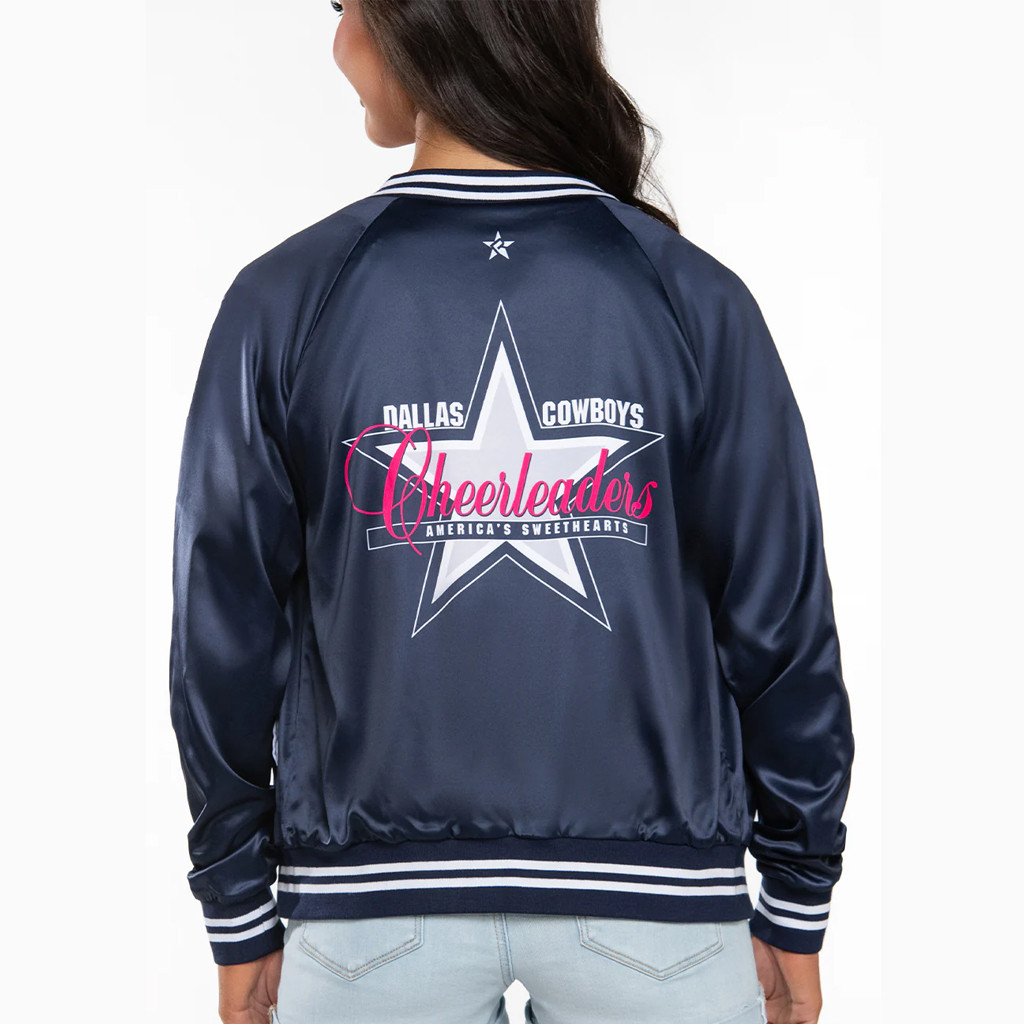Dallas Cowboys Cheerleaders Merch 2026 DCC Bomber Jacket Navy Birthday Gift Ideas For Her - Image 2
