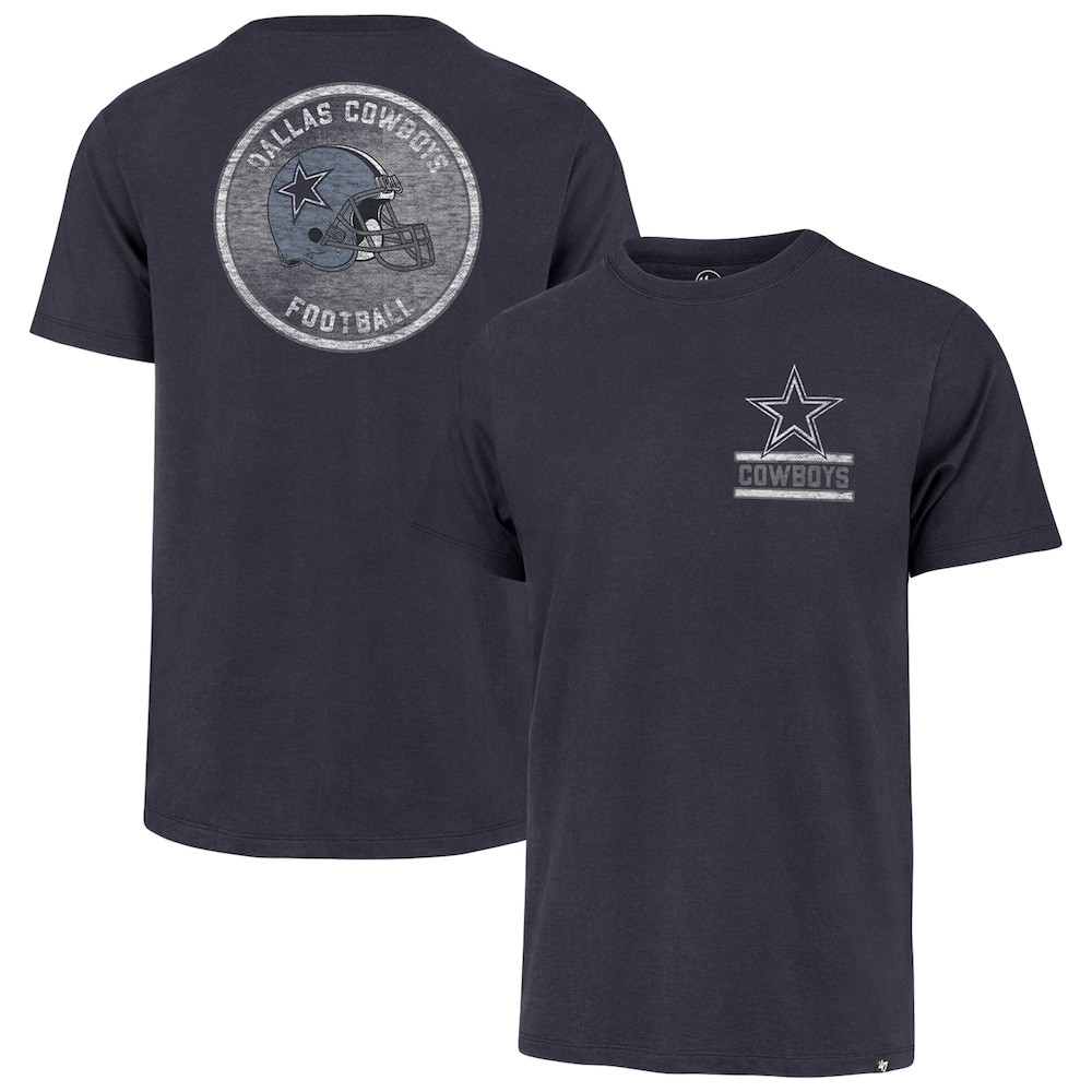 Dallas Cowboys Merch - Men's '47 Open Field Franklin T-Shirt, Navy - Football Based Gifts