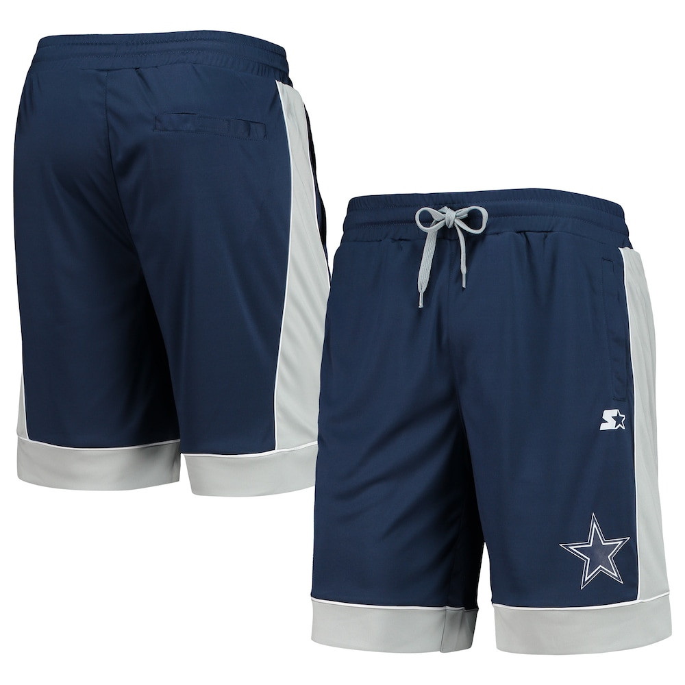 Dallas Cowboys Merch - Men's Gray Fan Favorite Fashion Shorts, Navy - G-III Sports by Carl Banks - Cool Football Gifts
