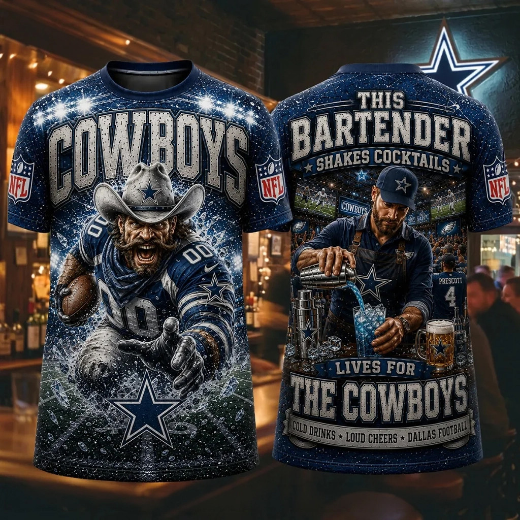 Dallas Cowboys This Bartender Shakes Cocktails T-Shirt Dallas Cowboys Merch Football Fans Gifts