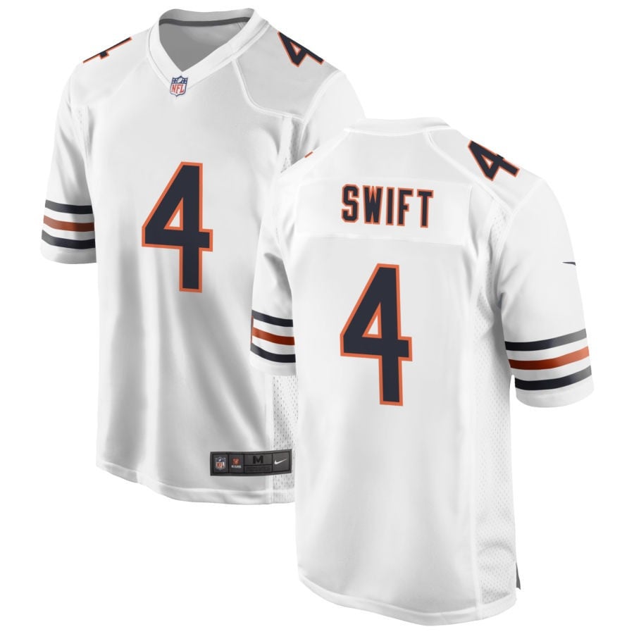 D'Andre Swift Chicago Bears 2025 Game Jersey - White