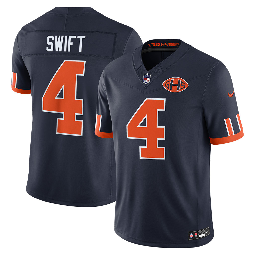 D'Andre Swift NFL Rivalries Merch Chicago Bears Stitched Limited Jersey Football Gift Idea