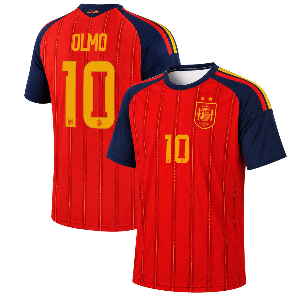 Dani Olmo Jersey Shirt Red Spain 2-Star World Cup Champions 2026 Merch #10 Home Jersey Gifts