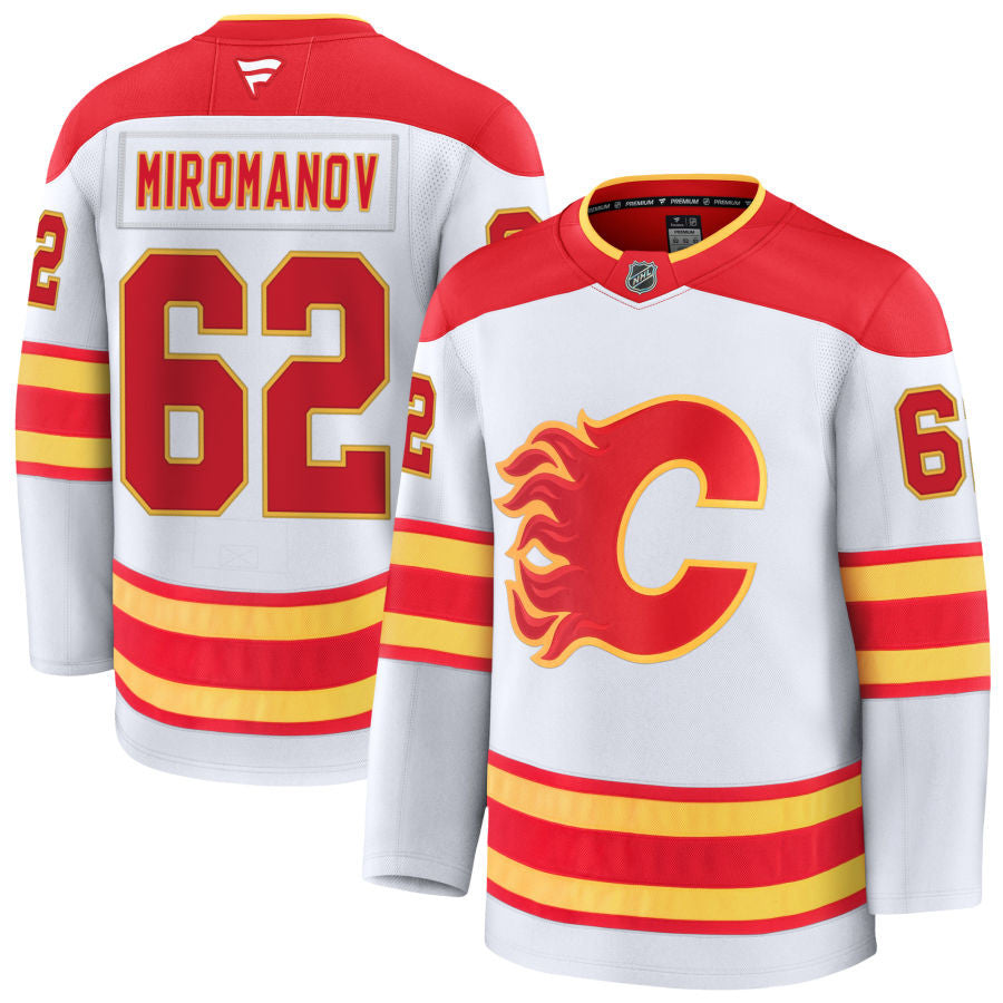 Daniil Miromanov Calgary Flames 2025 Away Jersey - White 1 Daniil Miromanov Calgary Flames 2025 Away Jersey - White
