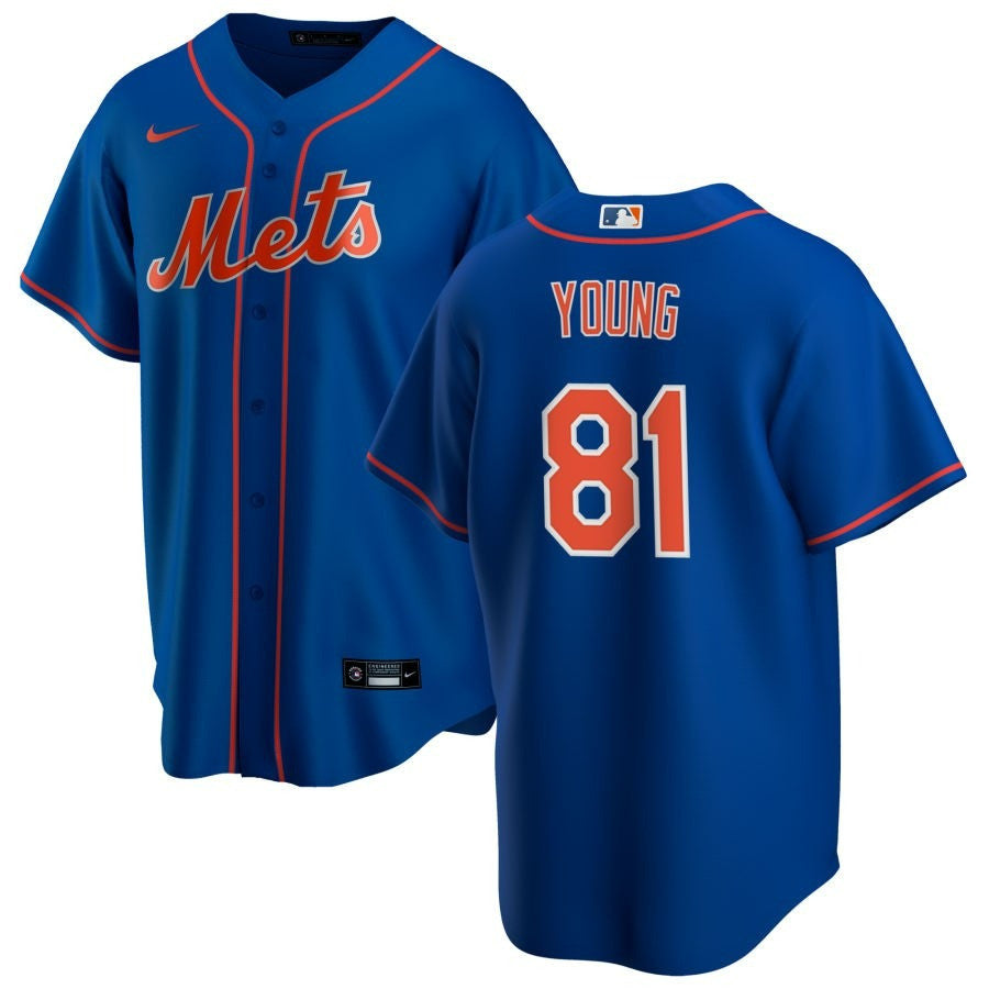 Danny Young New York Mets 2025 Alternate Replica Jersey - Royal