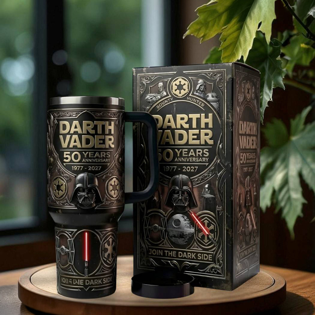 Darth Vader 50th Anniversary 1977 2027 Tumbler Star Wars Merch Join The Dark Side Travel Cup