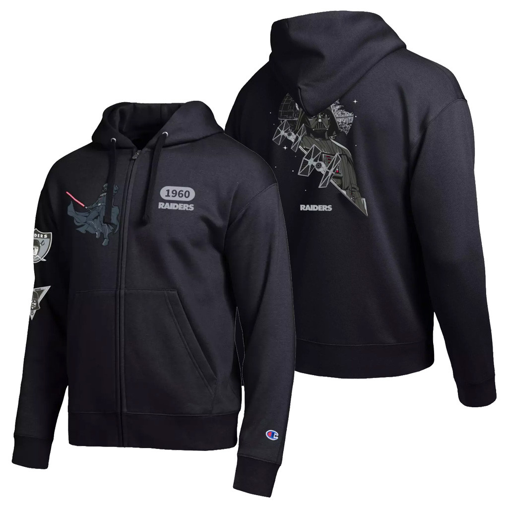 Darth Vader LV Raiders Zip Hoodie D X Champion Collab Clothing Raiders Merch Brother Gifts