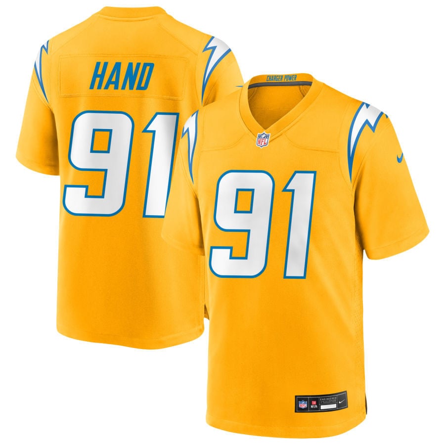 Da'Shawn Hand Los Angeles Chargers 2025 Alternate Charger Power Game Jersey - Gold