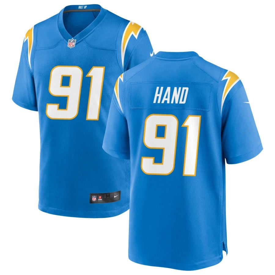 Da'Shawn Hand Los Angeles Chargers 2025 Game Jersey - Powder Blue