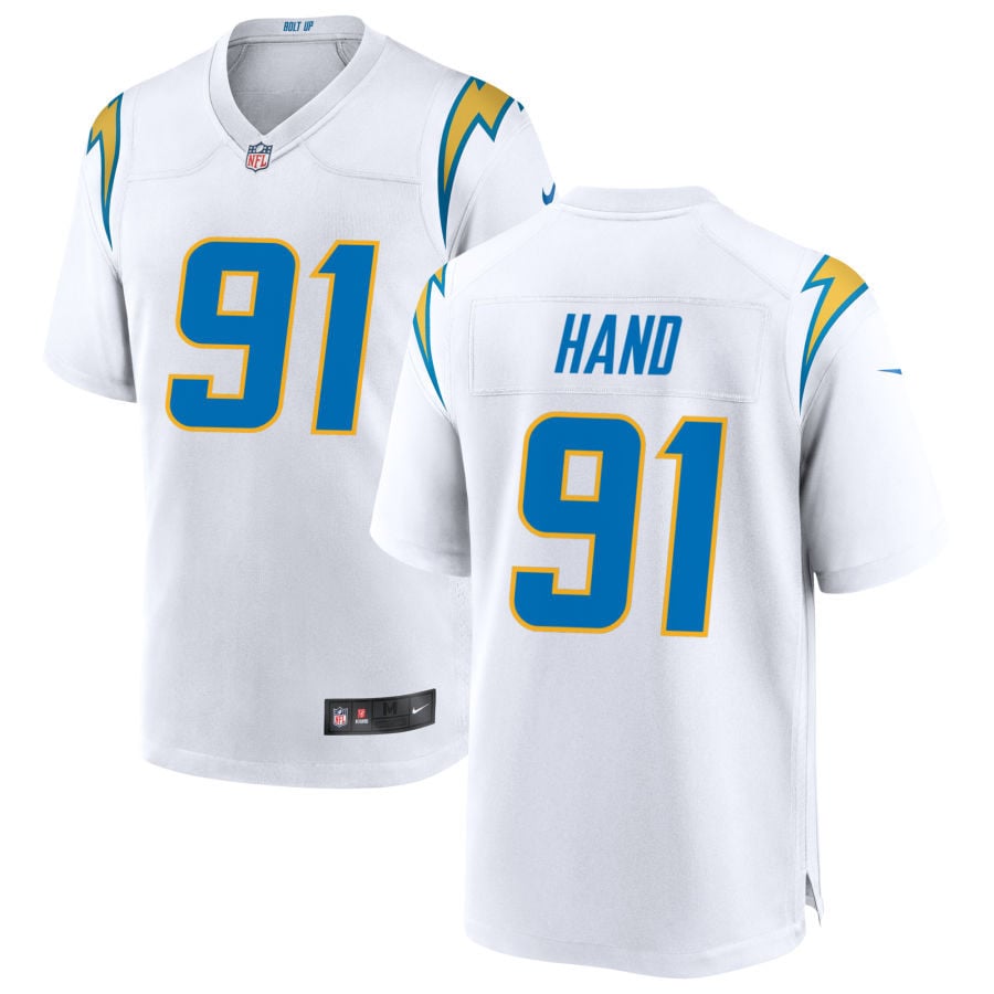 Da'Shawn Hand Los Angeles Chargers 2025 Game Jersey - White