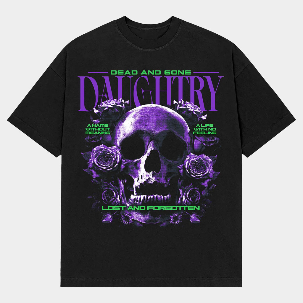 Daughtry Merch 2026 Purple Skull T-Shirt Dead And Gone Lost And Forgotten Shirt Rock Fan Gifts