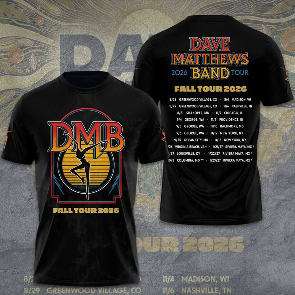 Dave Matthews Band 2026 Fall Tour T-Shirt Dave Matthews Merch Gift Ideas For Music Lovers