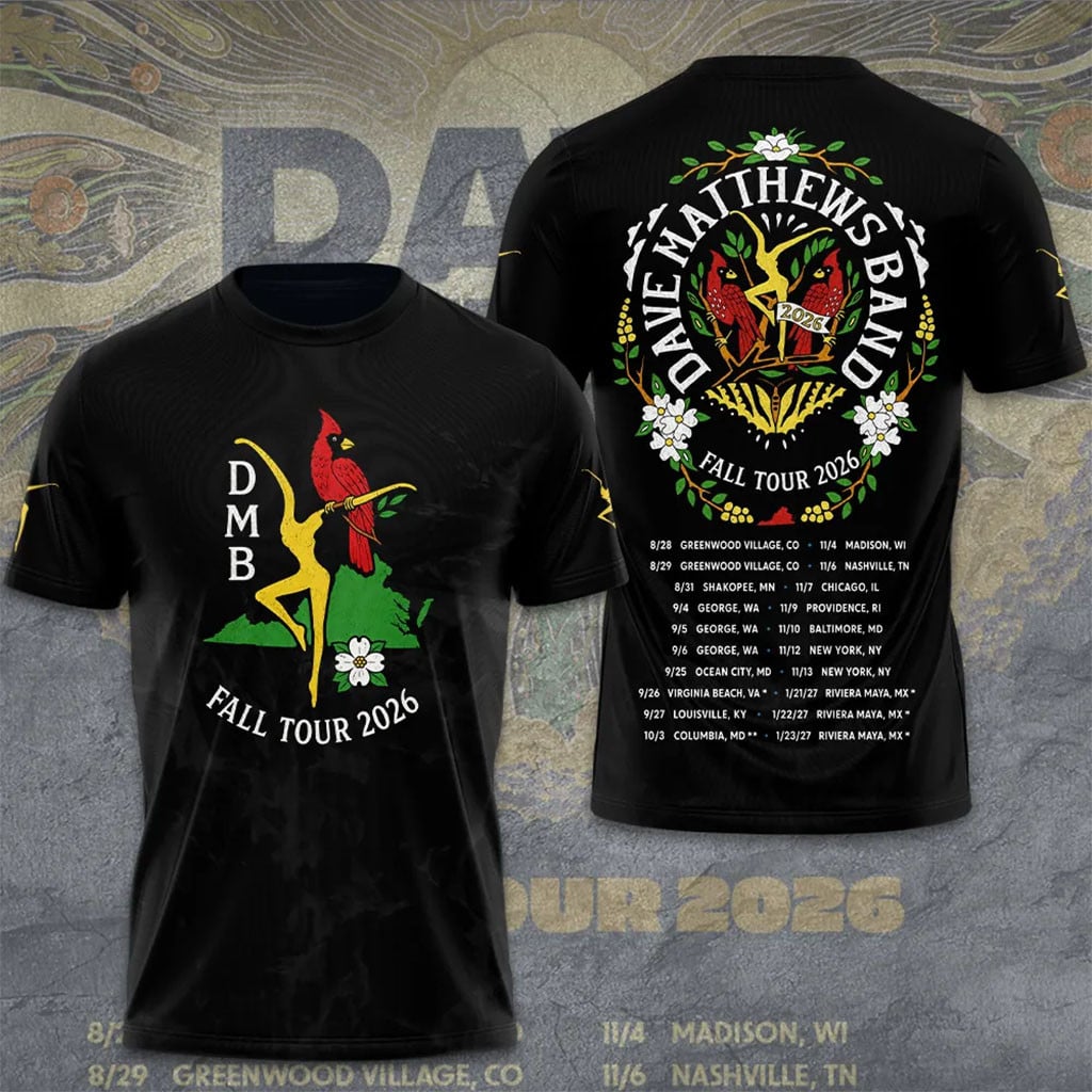 Dave Matthews Band 2026 Fall Tour T-Shirt Dave Matthews Merch Music Related Gifts For Guys