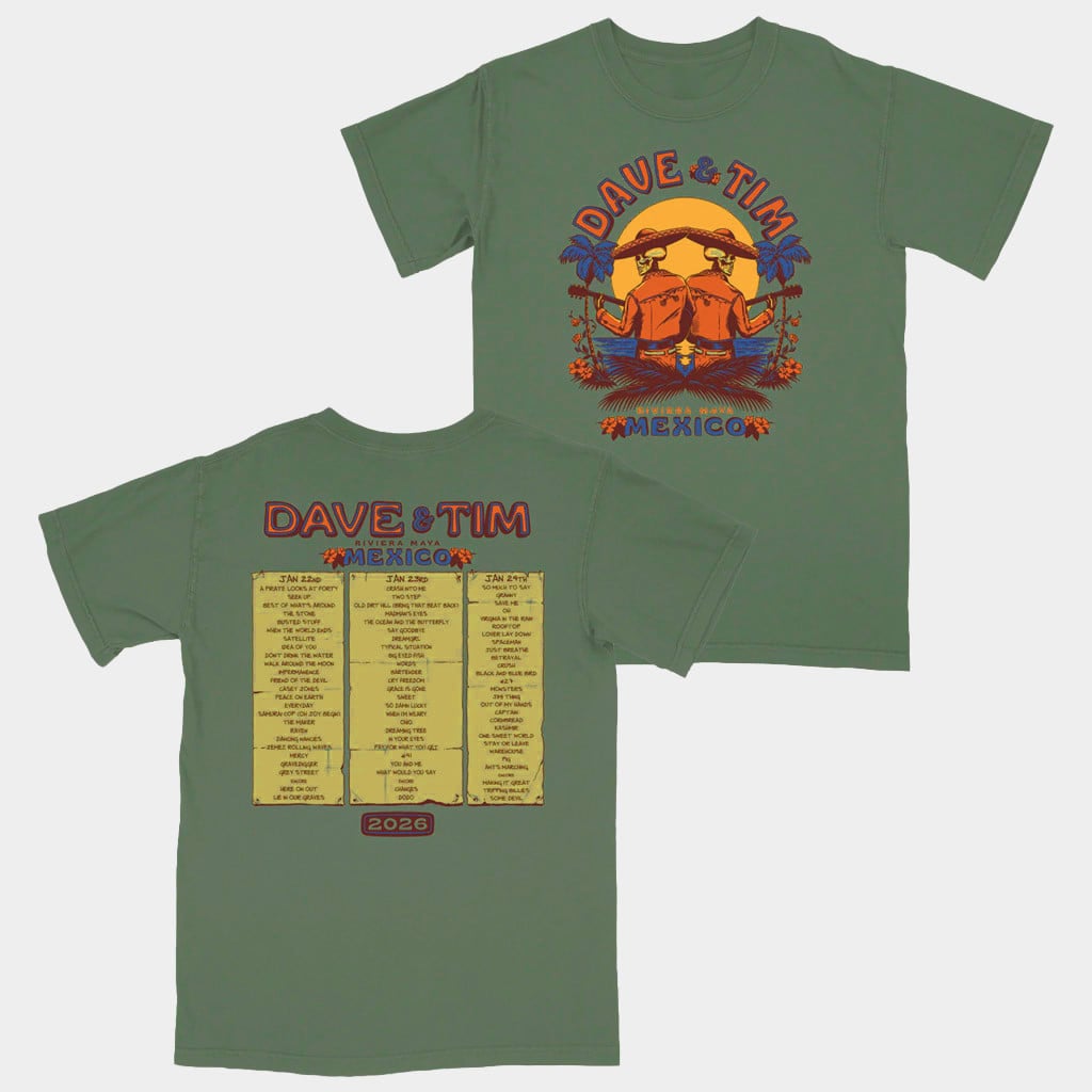 Dave Matthews Band Merch 2026 Dave And Tim 2026 Mexico Setlist T-Shirt Gift For Music Lovers
