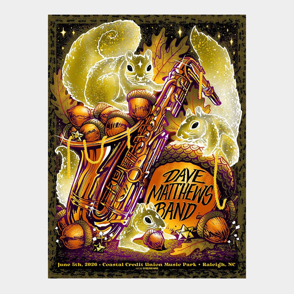 Dave Matthews Band Merch 2026 DMB Show Poster Raleigh NC Poster Wall Art Decor Rock Fan Gifts