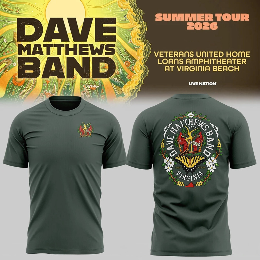 Dave Matthews Band Summer Tour 2026 Virginia Beach T-Shirt DMB Merch Gifts For Rock Fans