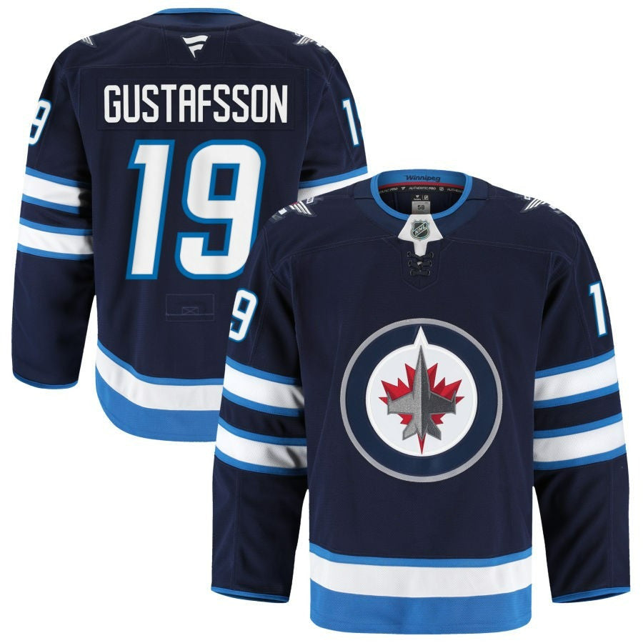 David Gustafsson Winnipeg Jets 2025 Home Pro Navy Jersey 1 David Gustafsson Winnipeg Jets 2025 Home Pro Navy Jersey