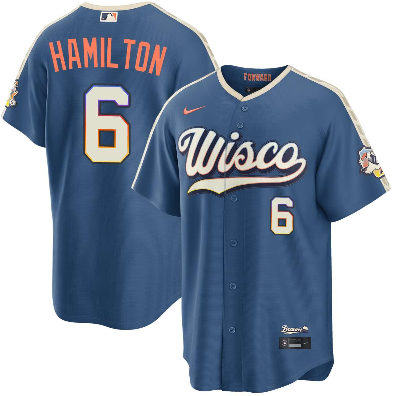 David Hamilton Milwaukee Brewers 2026 City Connect Stadium Jersey - Mineral Blue