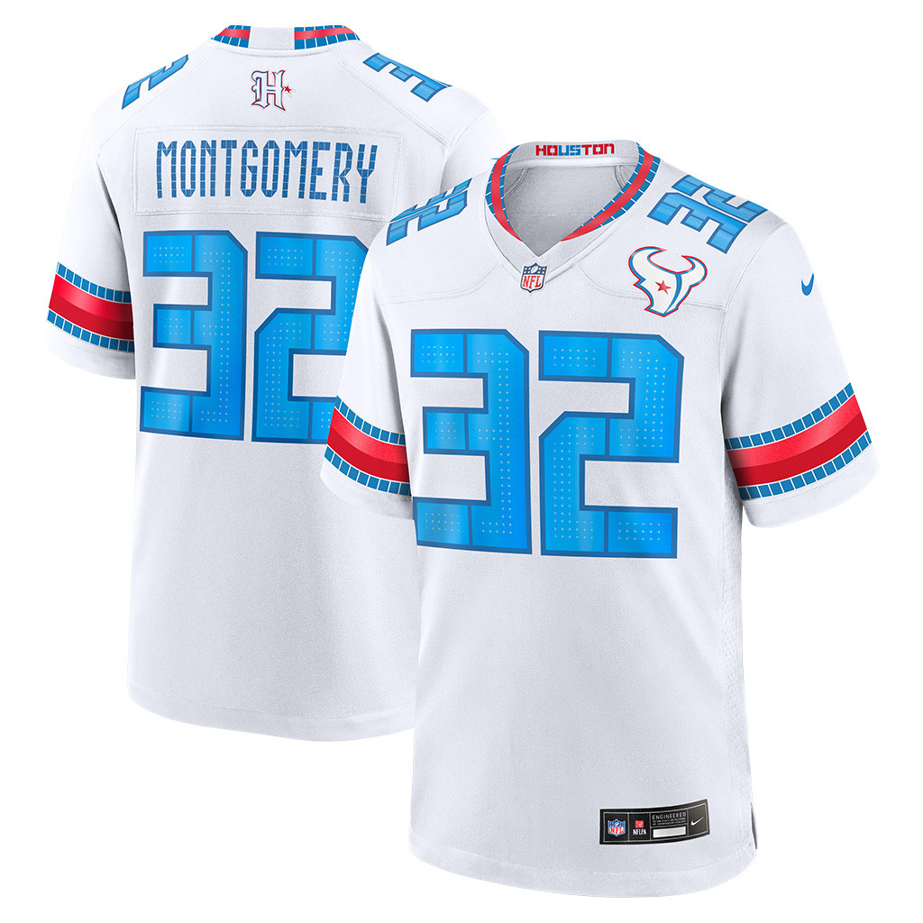 David Montgomery Houston Texans NFL Rivalries Merch Game Jersey Good Gifts For Football Fans