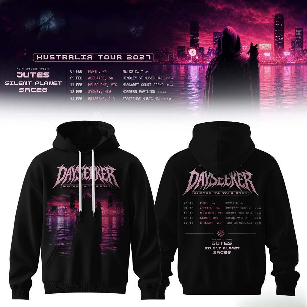 Dayseeker Creature In The Black Night Australian Tour 2027 Hoodie Post-Hardcore Dayseeker Merch
