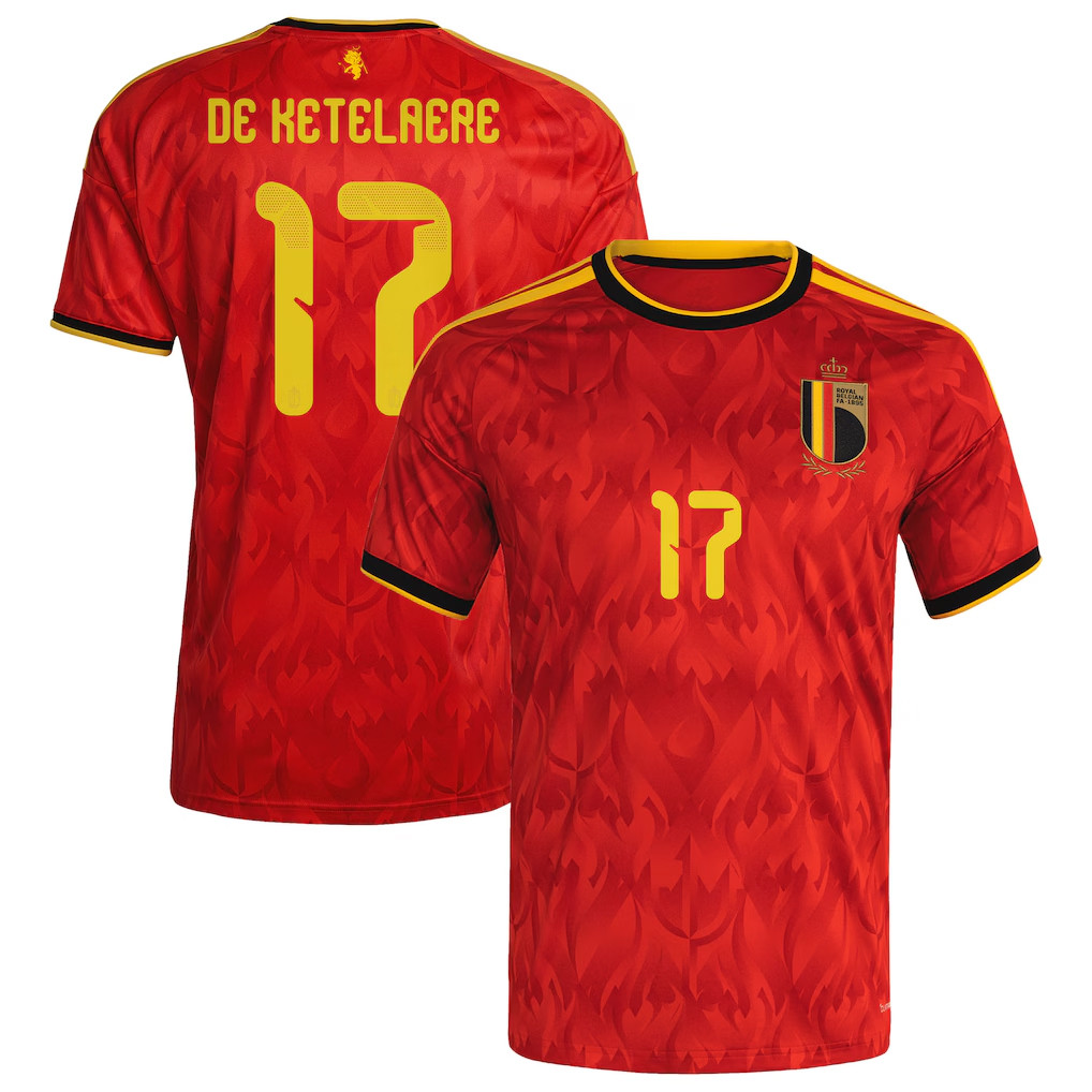De Ketelaere #17 Belgium Home Jersey Belgium World Cup 2026 Merch National Team Apparel For Fan
