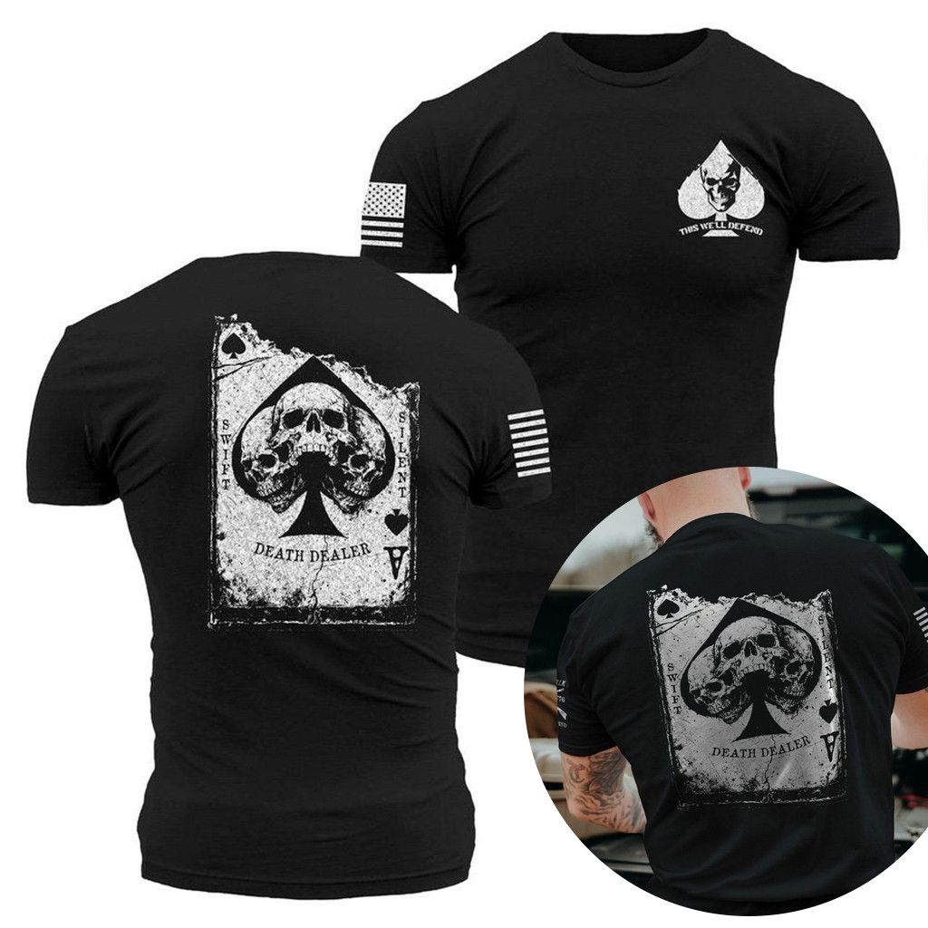 Death Dealer T-Shirt Black Mens Patriotic Tee Shirts Gifts For Independence Day