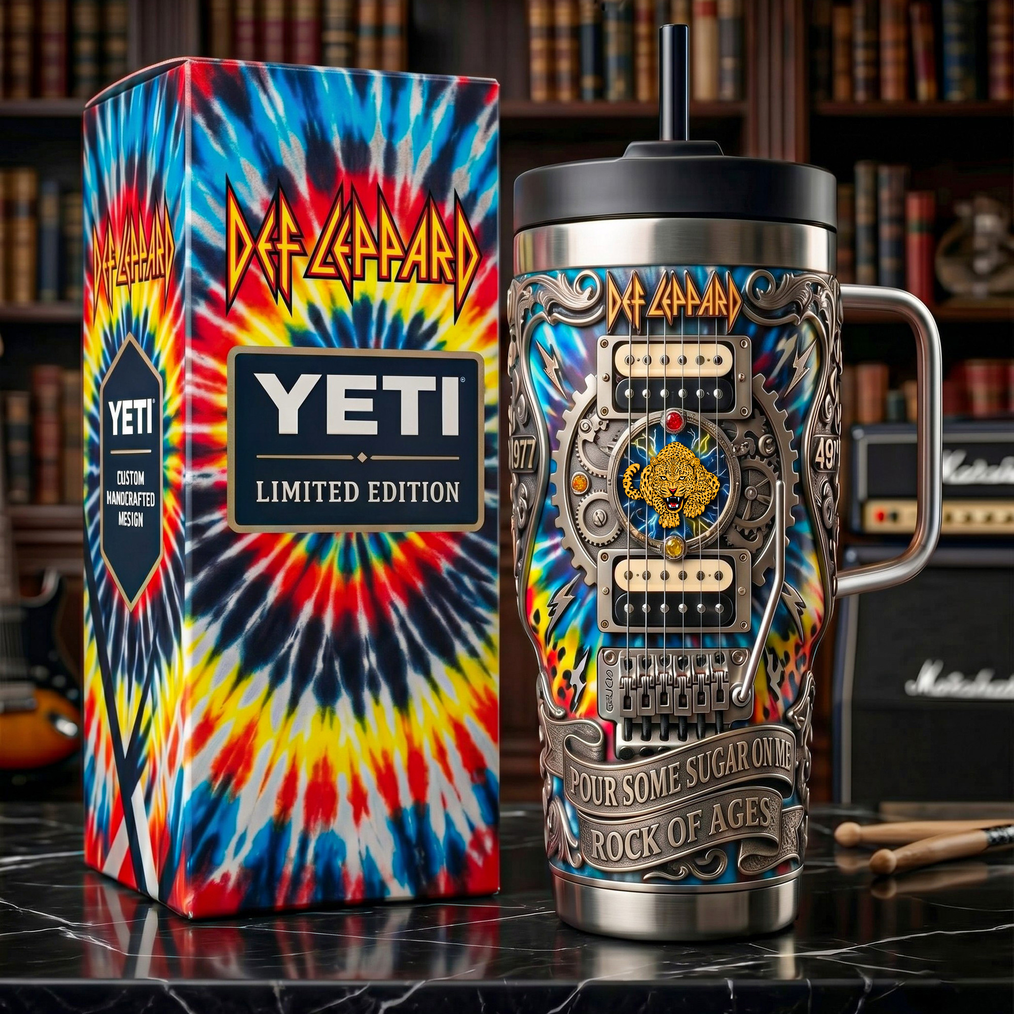 Def Leppard Pour Some Sugar On Me Rock Of Ages Tumbler Def Leppard Merch Father's Day Gifts